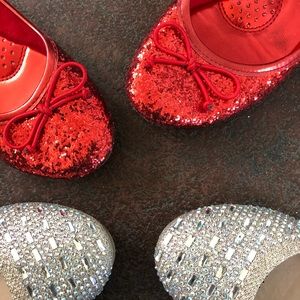 2pair girls sequin dress shoes